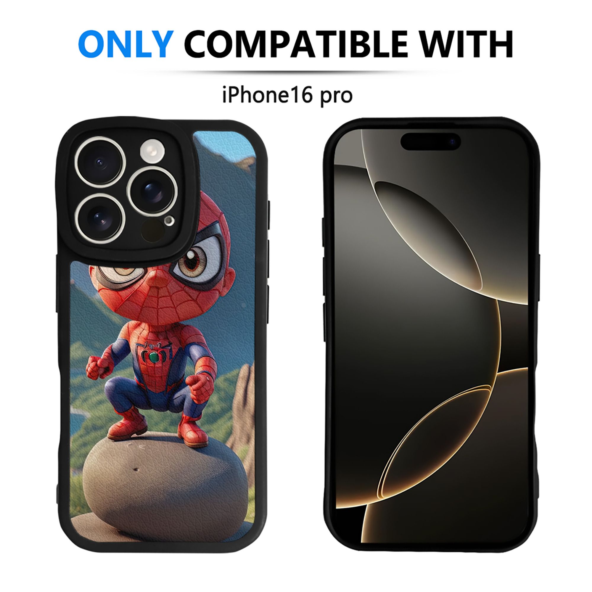 （画像用） Spider Man スパイダーマン 【iPhone 16シリーズ対応】シリコンスマホケース（レザー調） 材質：シリコン